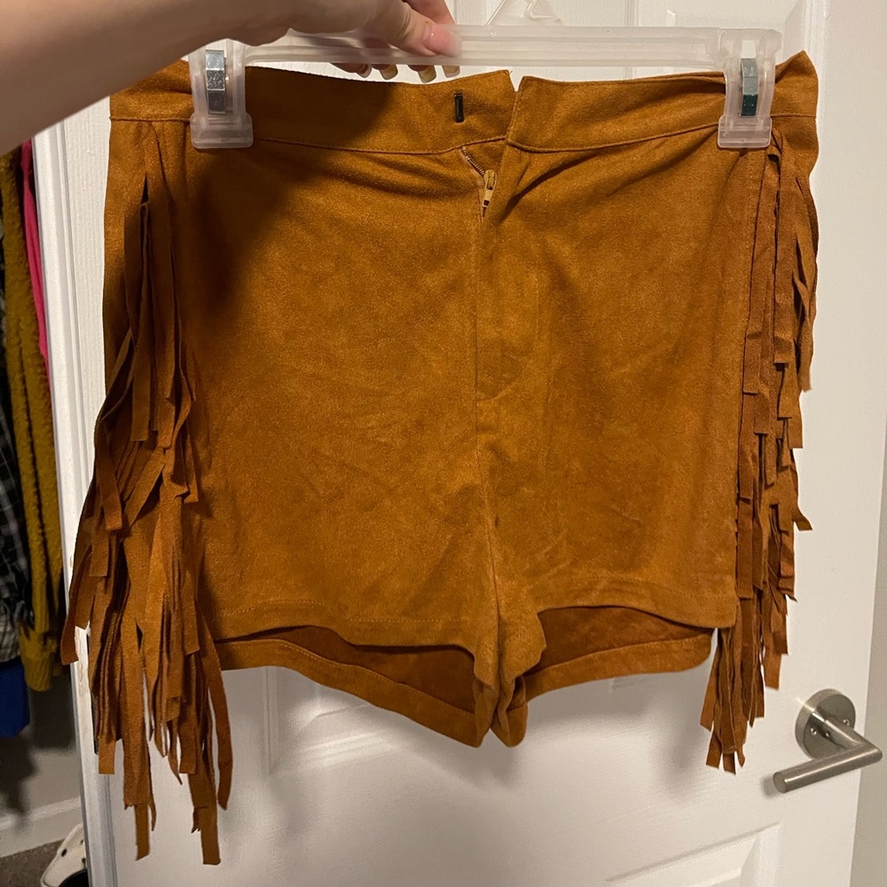 Velvet fringe shorts. Fit like a medium/large
